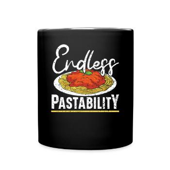 Endlose Pastabilität Italienisches Essen Spaghetti Esser - Tasse einfarbig - Schwarz - Vorne