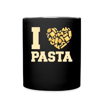 Ich liebe Pasta Italienisches Essen Liebhaber Spaghetti Esser - Tasse einfarbig - Schwarz - Vorne