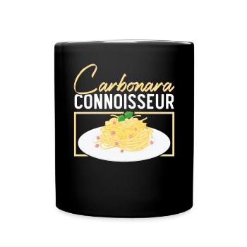 Carbonara Kenner Pasta Liebhaber Spaghetti Esser - Tasse einfarbig - Schwarz - Vorne