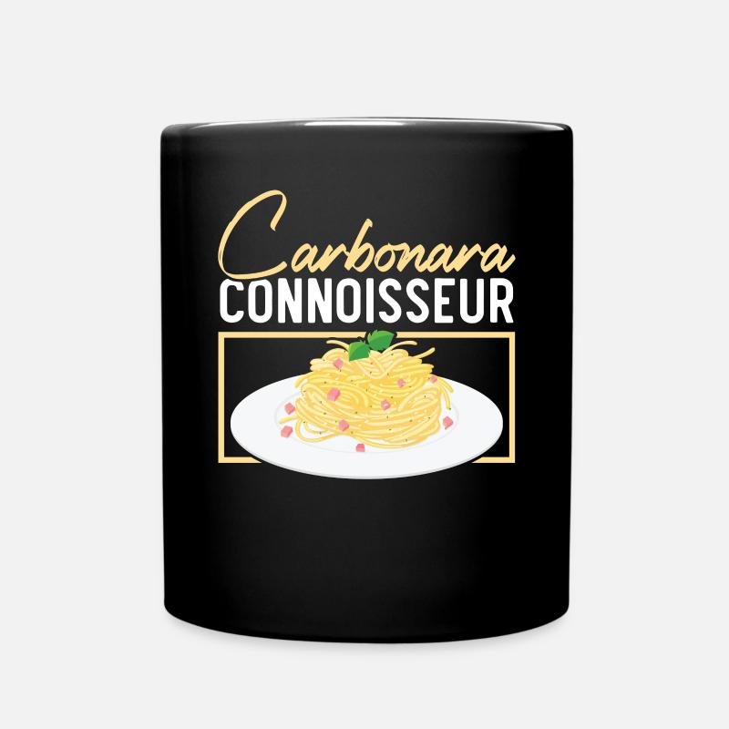 Carbonara Connoisseur Pasta Lover Spaghetti Eater - Full Colour Mug - black