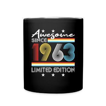 60. Geburtstag Awesome Since 1963 Limited Edition - Tasse einfarbig - Schwarz - Vorne