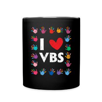 Ich liebe VBS Ferienbibelschule Christlicher Lehrer - Tasse einfarbig - Schwarz - Vorne