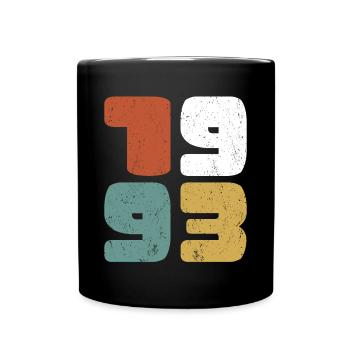 30. Geburtstag Jahrgang 1993 Collage - Tasse einfarbig - Schwarz - Vorne