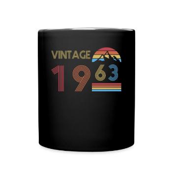 60. Geburtstag Jahrgang 1963 Vintage 1963 - Tasse einfarbig - Schwarz - Vorne