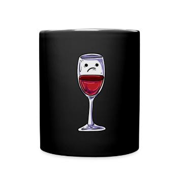 Verre de vin rouge Vin - Mug uni - noir - Devant
