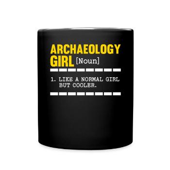 Archaeology Girl Archaeologist Fossil Hunter - Full Colour Mug - black - Front