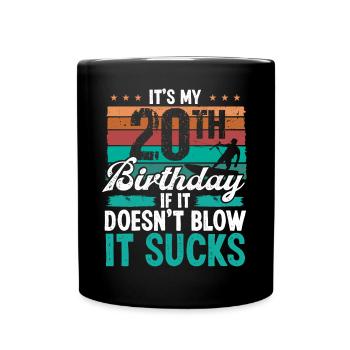 20 Year Old Kitesurfer Funny Kiteboarder Humor - Full Colour Mug - black - Front