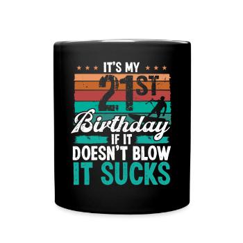 21 Year Old Kitesurfer Funny Kiteboarder Humor - Full Colour Mug - black - Front