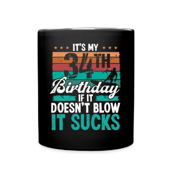 34 Year Old Kitesurfer Funny Kiteboarder Humor - Tasse einfarbig - Schwarz - Vorne