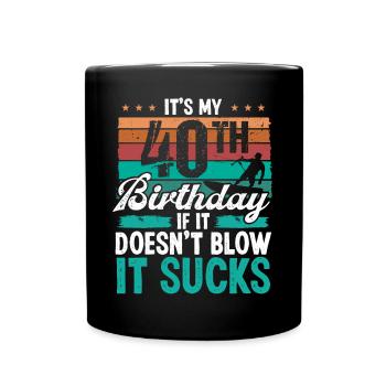 40 Year Old Kitesurfer Funny Kiteboarder Humor - Tasse einfarbig - Schwarz - Vorne