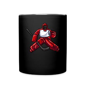 Eishockey Torwart Goalie - Tasse einfarbig - Schwarz - Vorne
