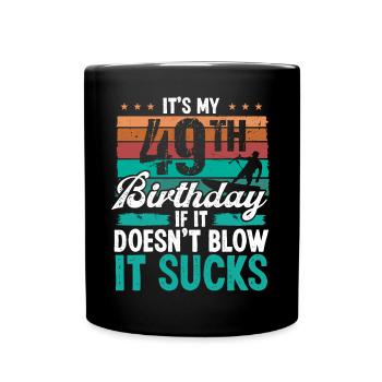49 Year Old Kitesurfer Funny Kiteboarder Humor - Tasse einfarbig - Schwarz - Vorne