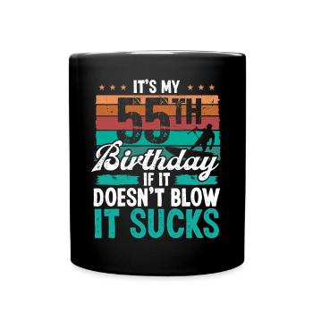 55 Year Old Kitesurfer Funny Kiteboarder Humor - Full Colour Mug - black - Front