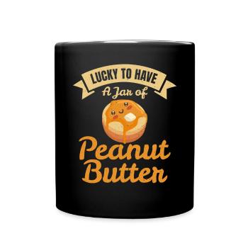 Cadeau amoureux du beurre de cacahuète - Mug uni - noir - Devant