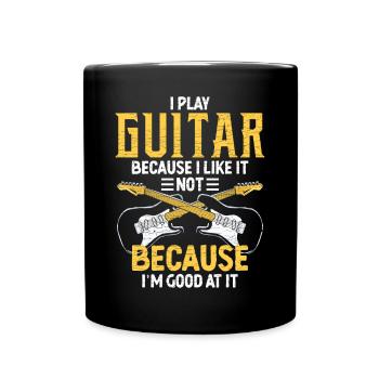 Gitarre Gitarrenspieler Gitarrist - Tasse einfarbig - Schwarz - Vorne