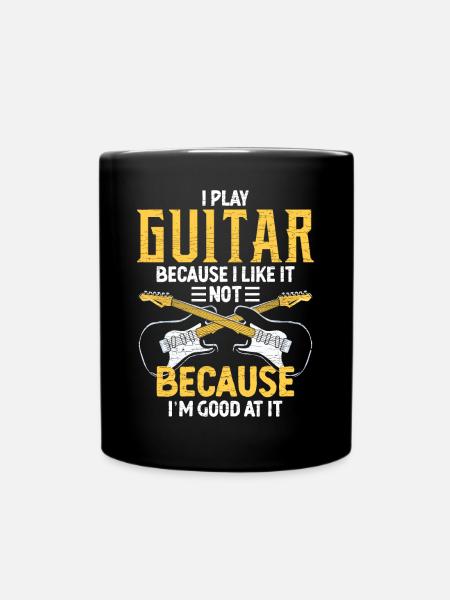 Gitarre Gitarrenspieler Gitarrist - Tasse einfarbig - Schwarz