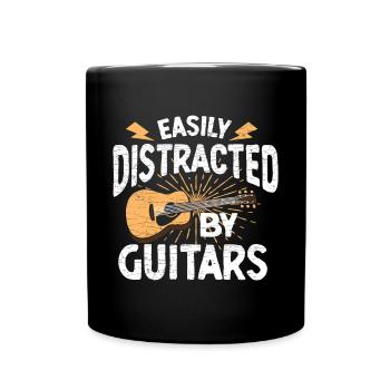 Gitarrist Gitarrenspieler Gitarre - Tasse einfarbig - Schwarz - Vorne
