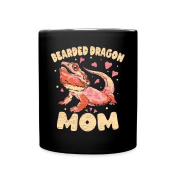 Bearded Dragon Damen Bartagame - Tasse einfarbig - Schwarz - Vorne