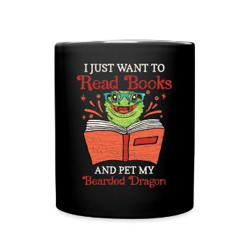 Bearded Dragon Geschenkidee Bartagame - Tasse einfarbig - Schwarz - Vorne