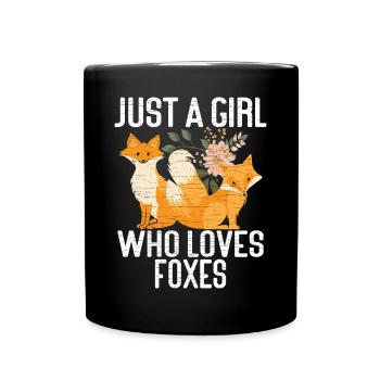 Fuchs Mädchen Geschenk - Tasse einfarbig - Schwarz - Vorne