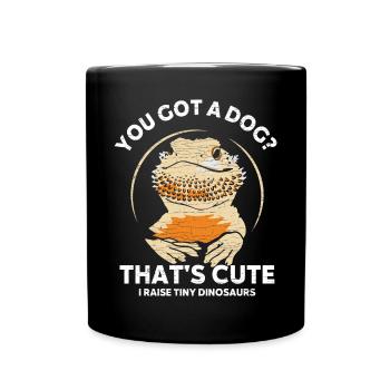 Bearded Dragon Pogona Bartagame - Tasse einfarbig - Schwarz - Vorne