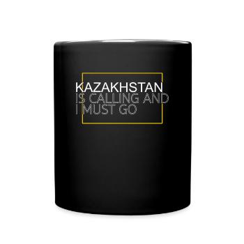 Kasachstan Spruch - Tasse einfarbig - Schwarz - Vorne