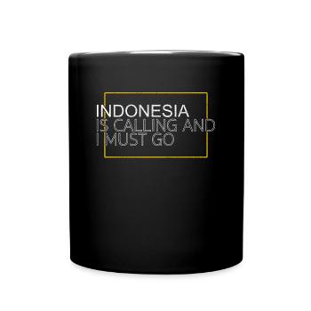 Indonesien Spruch - Tasse einfarbig - Schwarz - Vorne