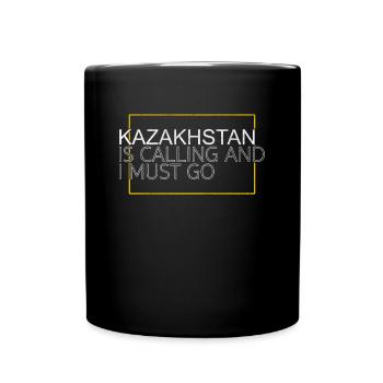 Kasachstan Spruch - Tasse einfarbig - Schwarz - Vorne