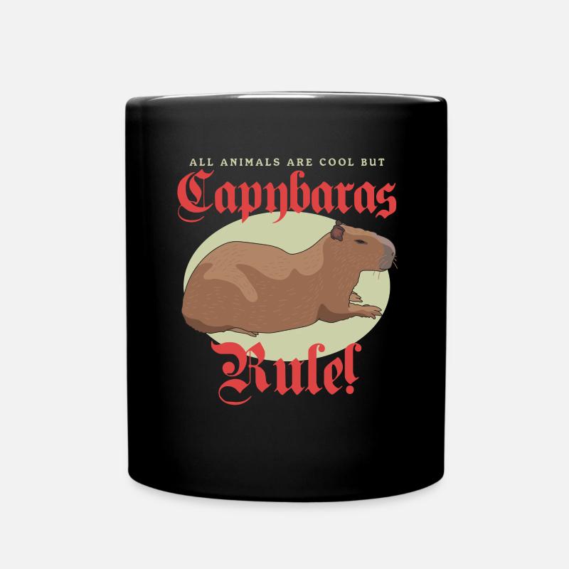 Capybara Capybaras Capybaras Capybara Gift - Full Colour Mug - black
