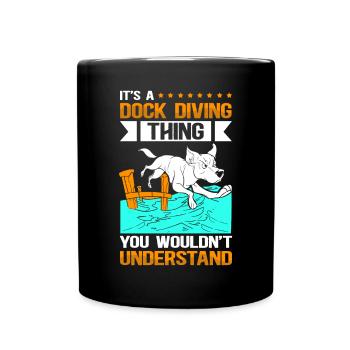 Dock Diving Dog Sports Gift - Full Colour Mug - black - Front