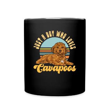 Cavapoo Cavoodle Capoodle Dog - Full Colour Mug - black - Front