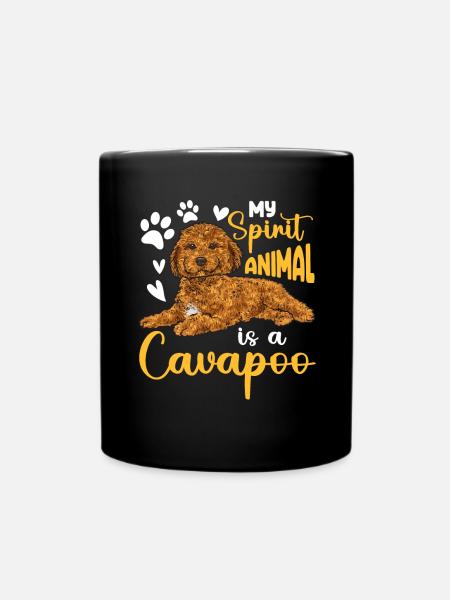 Cavapoo Cavoodle Capoodle Hund - Tasse einfarbig - Schwarz