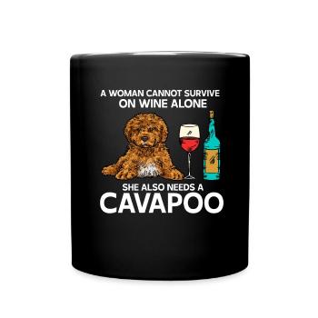 Cavapoo Cavoodle Capoodle Dog - Full Colour Mug - black - Front