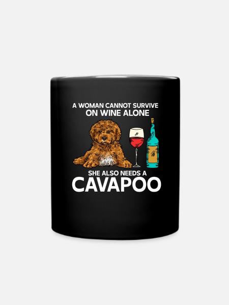 Cavapoo Cavoodle Capoodle Hund - Tasse einfarbig - Schwarz