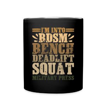 Im dans BDSM banc squat soulevé de terre presse militaire17 - Mug uni - noir - Devant