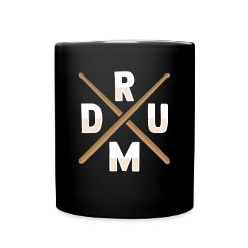 Drum Set Percussion Design - Full Colour Mug - black - Front