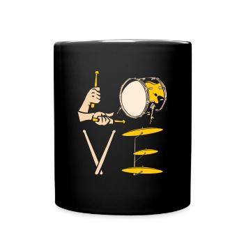 Drum Set Percussion Design - Full Colour Mug - black - Front