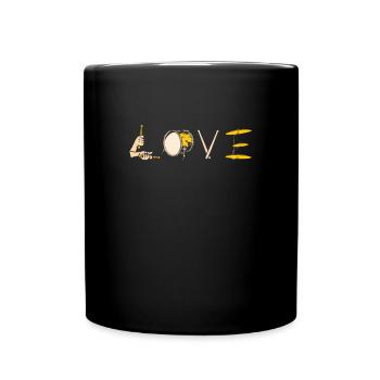 Drum Set Percussion Design - Full Colour Mug - black - Front