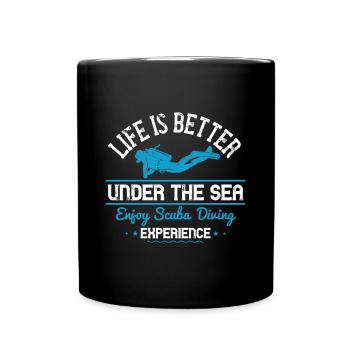 La vie est meilleure sous la mer Profitez de la plongée sous-marine - Mug uni - noir - Devant