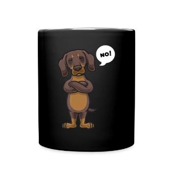 Dachshund funny Stubborn Dog - Full Colour Mug - black - Front