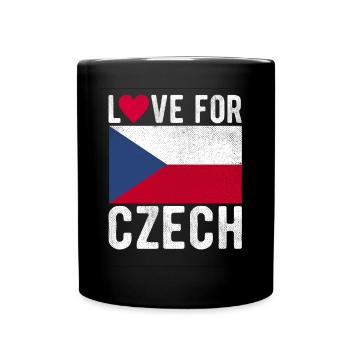 Tschechisch Souvenir - Tasse einfarbig - Schwarz - Vorne