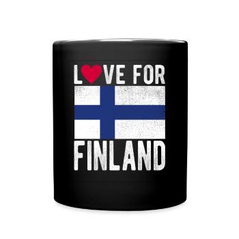Finland Souvenir - Full Colour Mug - black - Front