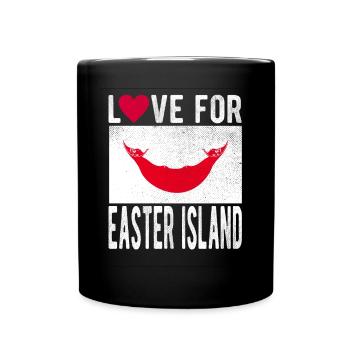 Osterinsel Souvenir - Tasse einfarbig - Schwarz - Vorne