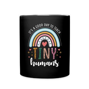 Grundschullehrerin Regenbogen - Tasse einfarbig - Schwarz - Vorne