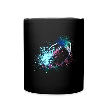 American Football splash - Tasse einfarbig - Schwarz - Vorne