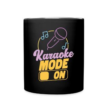 Karaoke Singer 80s Retro Karaoke - Tasse einfarbig - Schwarz - Vorne