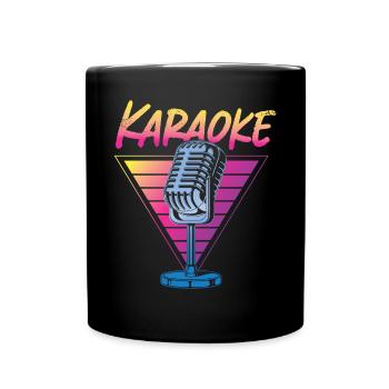 Karaoke Singer Retro 80s 90s - Tasse einfarbig - Schwarz - Vorne