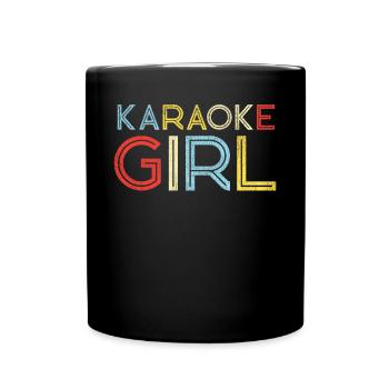 Karaoke Singer Retro Vintage - Tasse einfarbig - Schwarz - Vorne