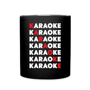 Karaoke Singer Karaoke - Tasse einfarbig - Schwarz - Vorne