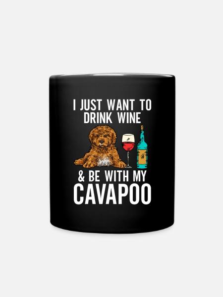 Cavapoo Cavoodle Capoodle Hund - Tasse einfarbig - Schwarz